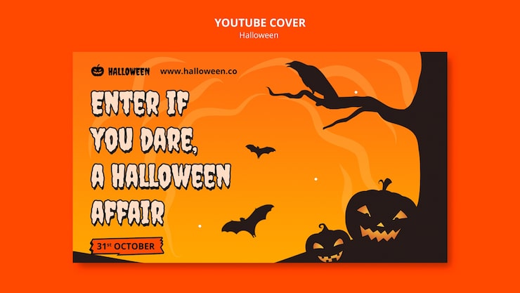 Bezpłatny plik PSD okładka celebracji halloween na youtube