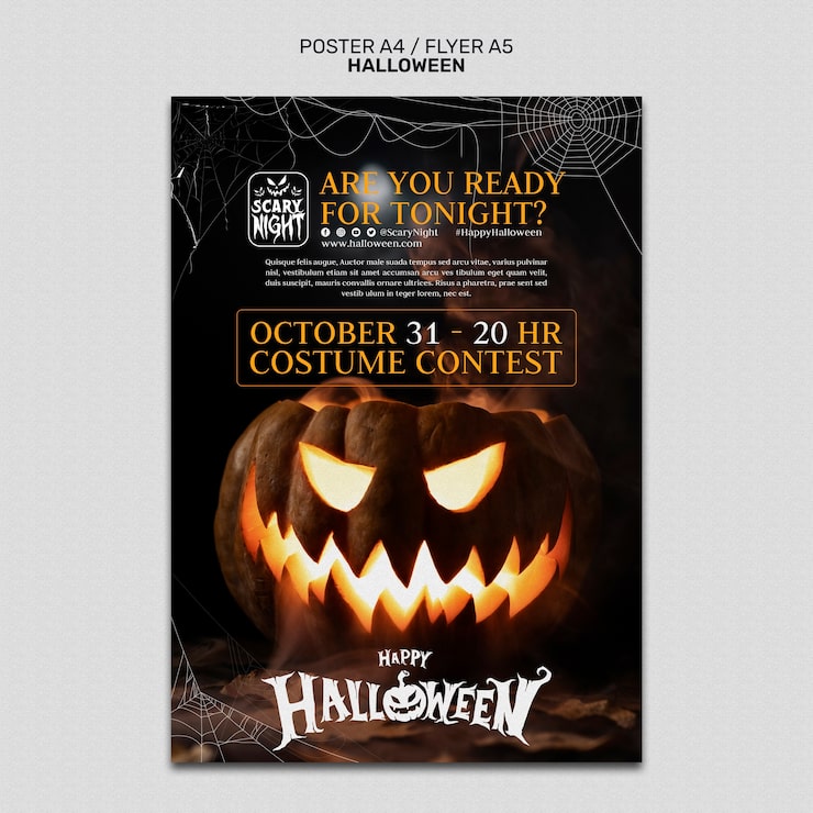 Bezpłatny plik PSD projekt szablonu halloween
