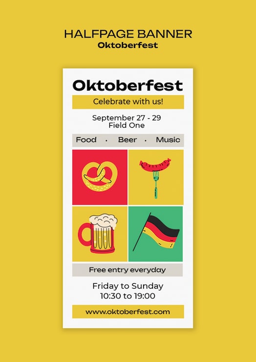 Bezpłatny plik PSD projekt szablonu oktoberfest