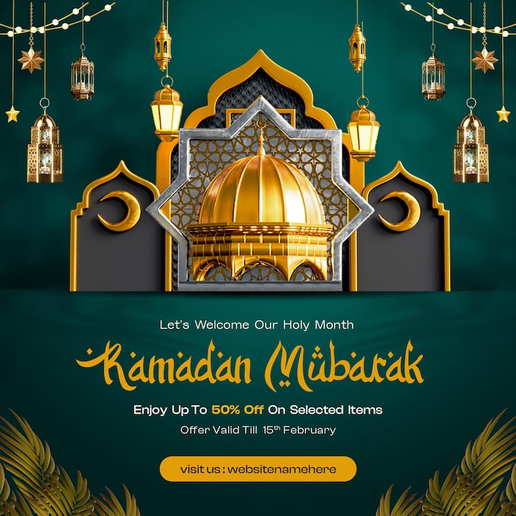 Bezpłatny plik PSD ramadańska sprzedaż social media post design template