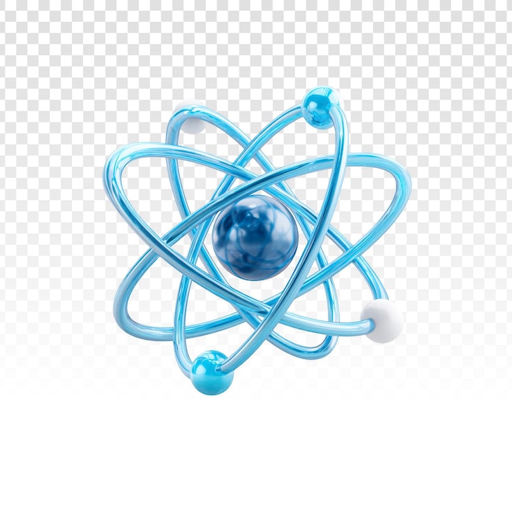 Bezpłatny plik PSD render 3d modelu atomu