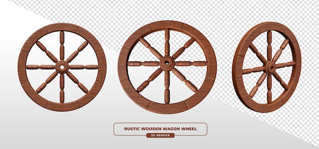Bezpłatny plik PSD rustic wooden wagon wheel 3d render