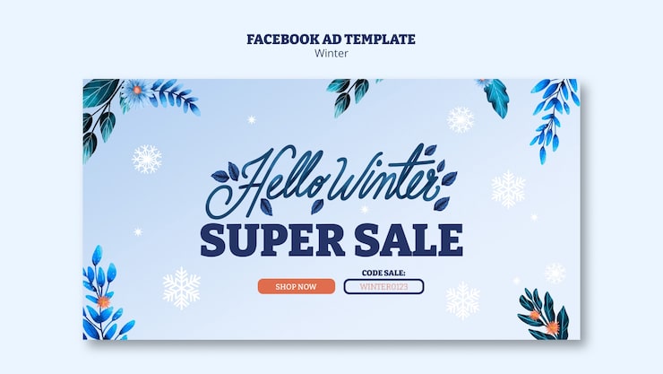 Bezpłatny plik PSD szablon facebooka na sezon zimowy