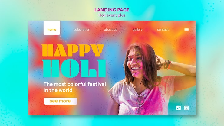Bezpłatny plik PSD szablon strony docelowej festiwalu holi