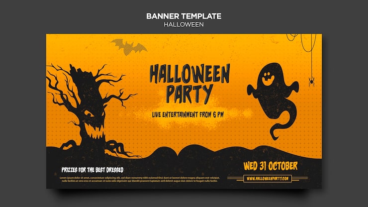 Bezpłatny plik PSD szablon transparent koncepcja halloween
