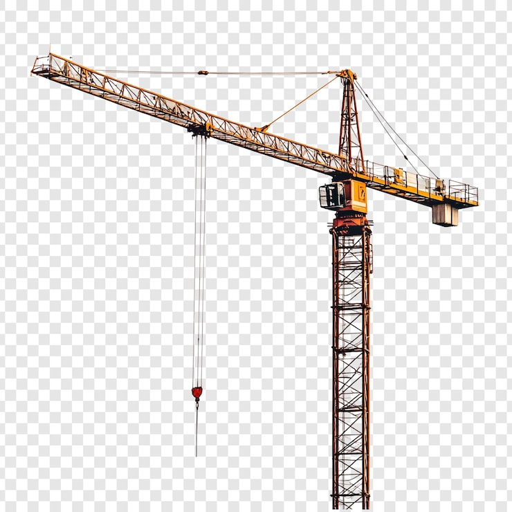 Bezpłatny plik PSD tower crane against a clear sky construction machine