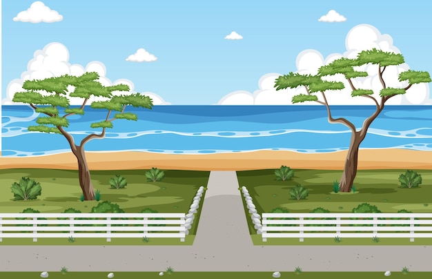 Bezpłatny plik Wektor droga na plażę w tle