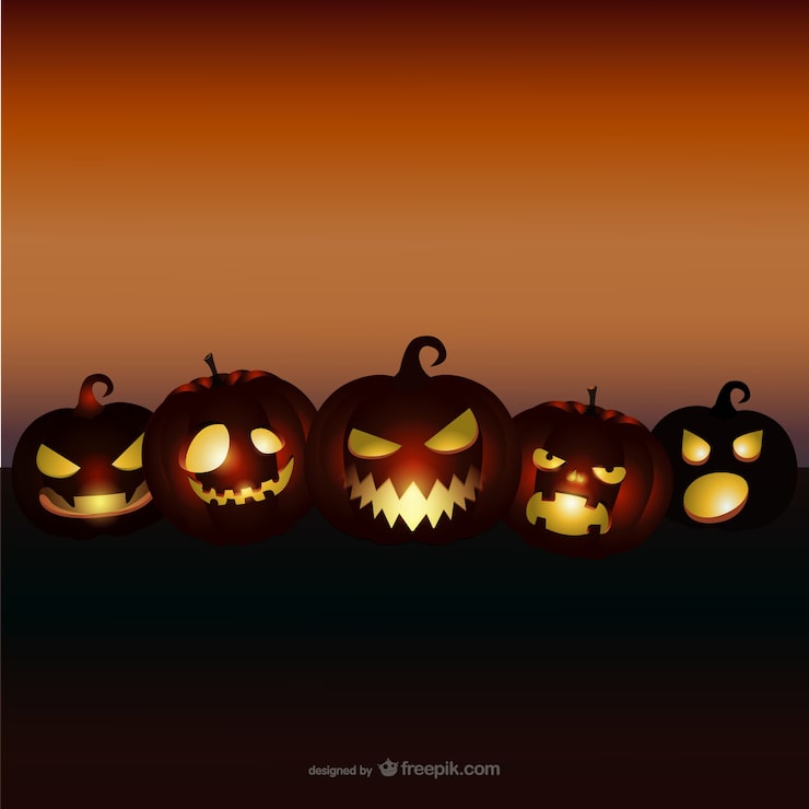 Bezpłatny plik Wektor halloween tle z dyni zła