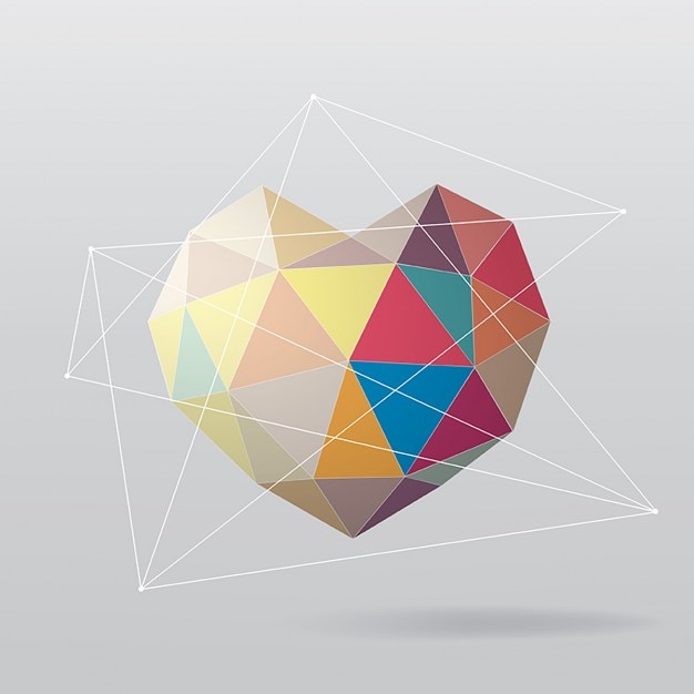 Bezpłatny plik Wektor kolorowe geometryczne serca