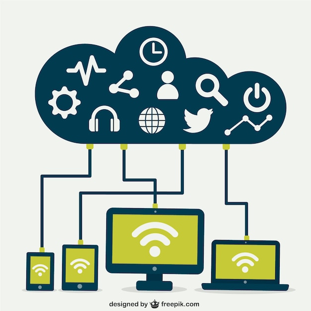 Bezpłatny plik Wektor koncepcja cloud computing infografika