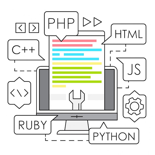 Bezpłatny plik Wektor linear web development