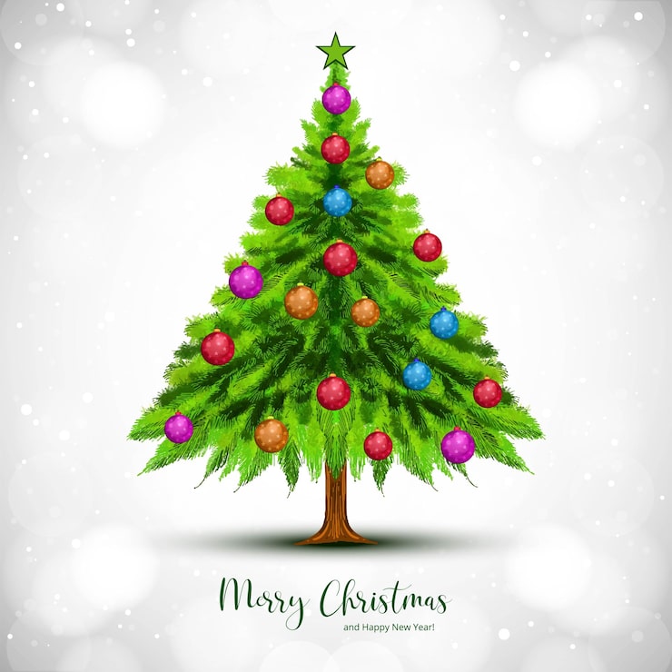 Bezpłatny plik Wektor merry christmas tree card celebration holiday background