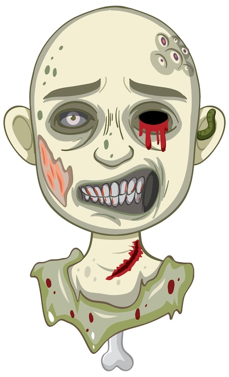 Bezpłatny plik Wektor przerażająca twarz zombie