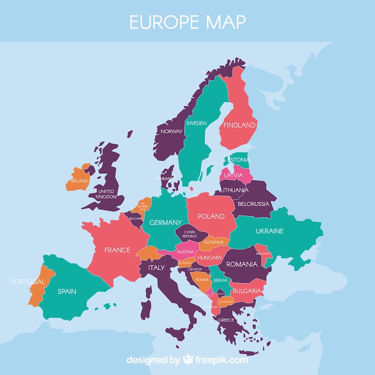 Bezpłatny plik Wektor ukończona mapa europy
