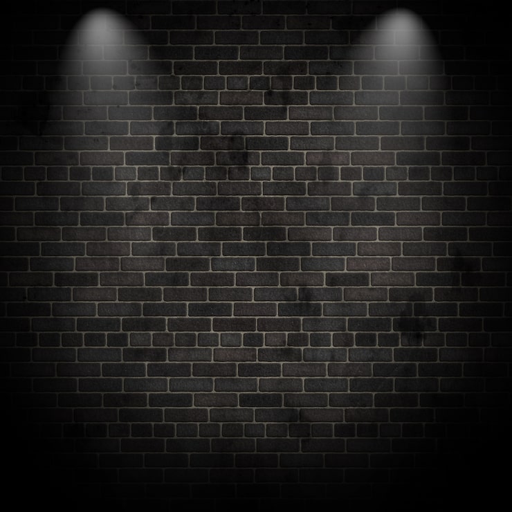 Foto gratuito 3d render de focos en una pared de ladrillo grunge