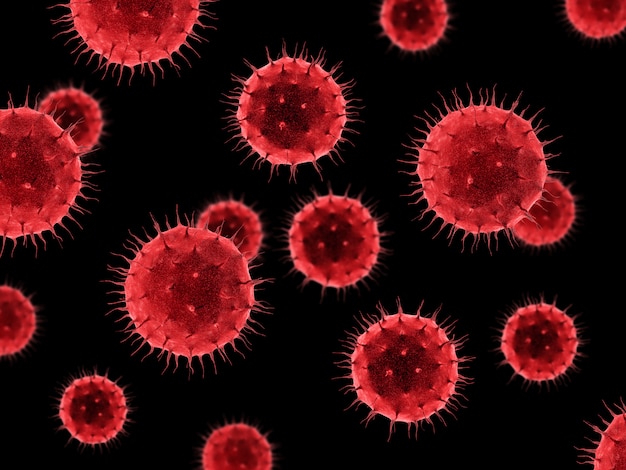 Foto gratuito células de virus 3d