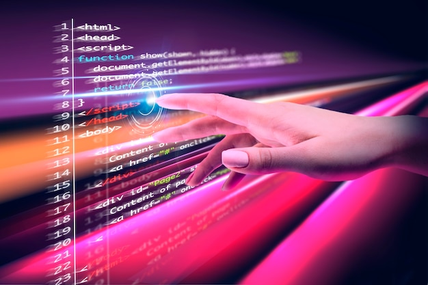 Foto gratuito collaje de antecedentes de programación