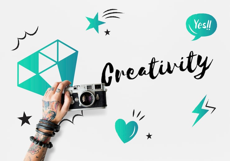 Foto gratuito concepto de creatividad de diseño de ideas frescas