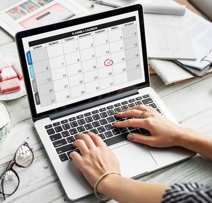 Foto gratuito concepto de fecha de programación de calendario de planificador