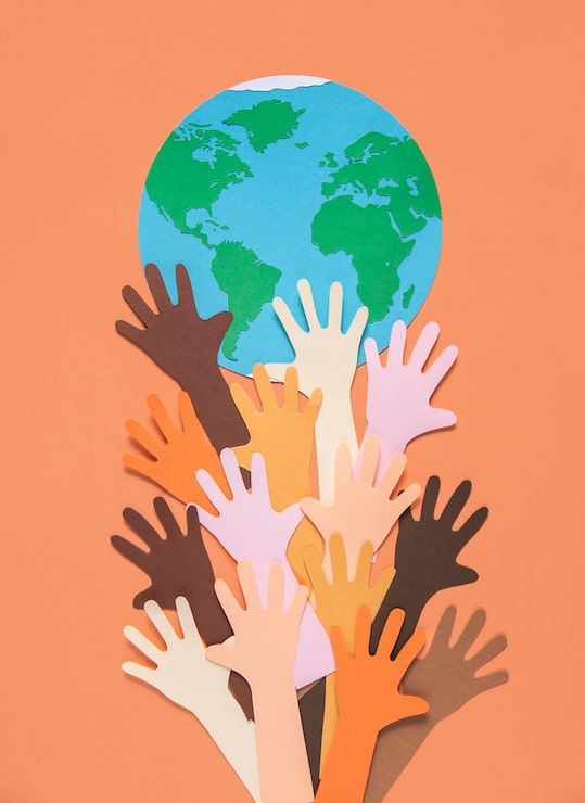 Foto gratuito concepto de solidaridad desde arriba