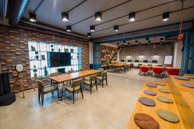 Foto gratuito diseño interior moderno de una oficina.