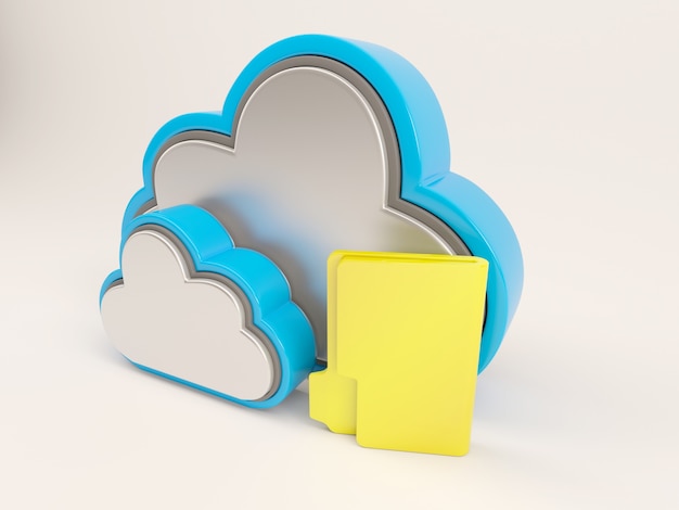Photo Gratis dua cloud dan folder kuning
