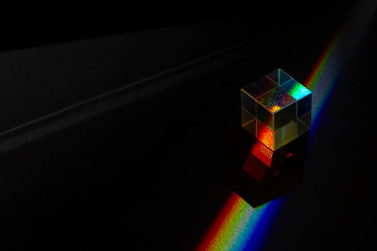 Foto gratuito efecto de prismas de luces de cerca