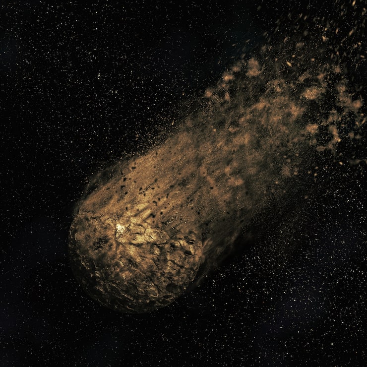 Foto gratuito escena del espacio con un asteroide