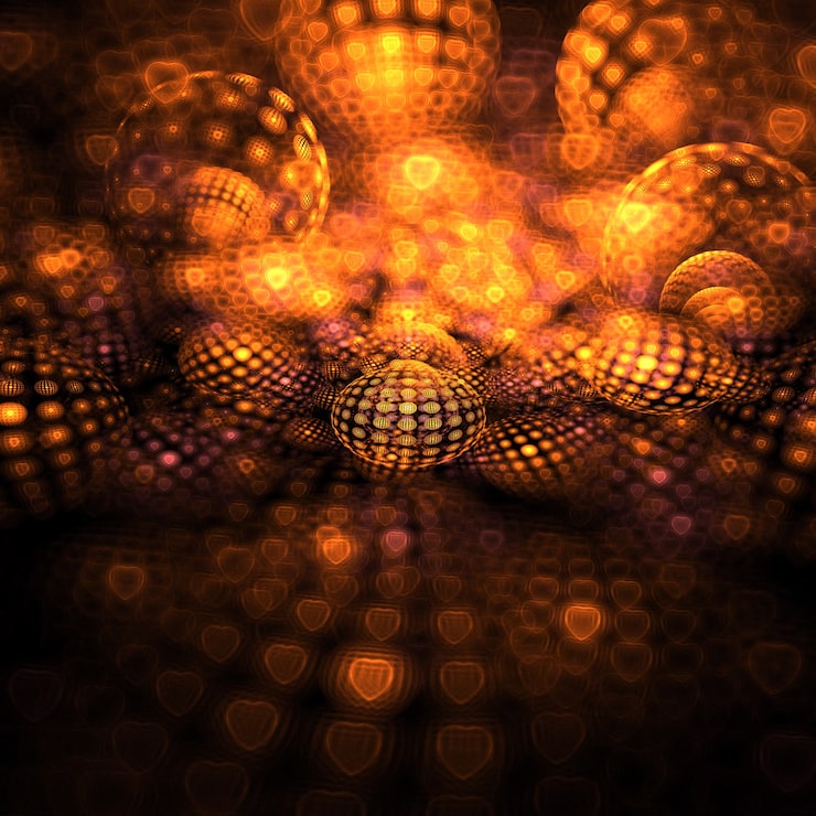 Foto gratuito esferas naranjas brillantes