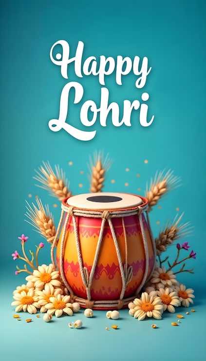Foto gratuito feliz saludos de lohri 3d