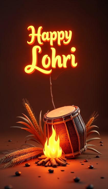 Foto gratuito feliz saludos de lohri 3d