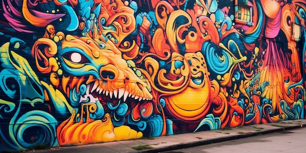 Foto gratuito hermoso graffiti en el edificio