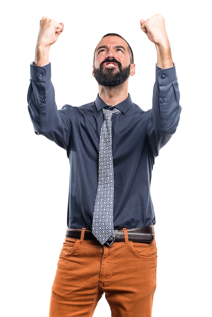 Foto gratuito hombre con suerte