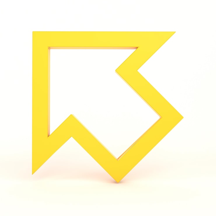 Foto gratuito icono de cursor lado izquierdo con fondo blanco