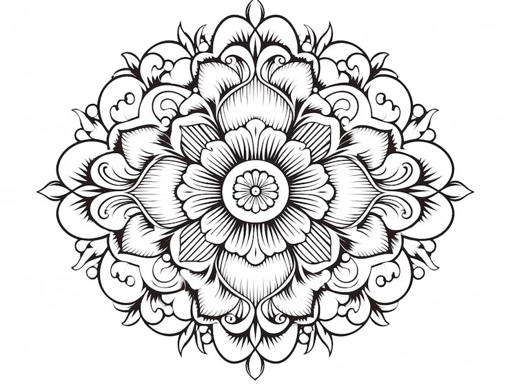 Foto gratuito ilustración de mandala de arte de líneas