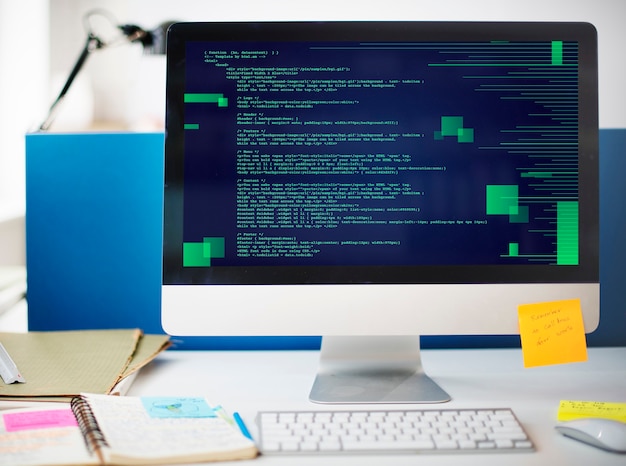 Photo Gratis konsep ruang siber pemrograman php dengan kode html