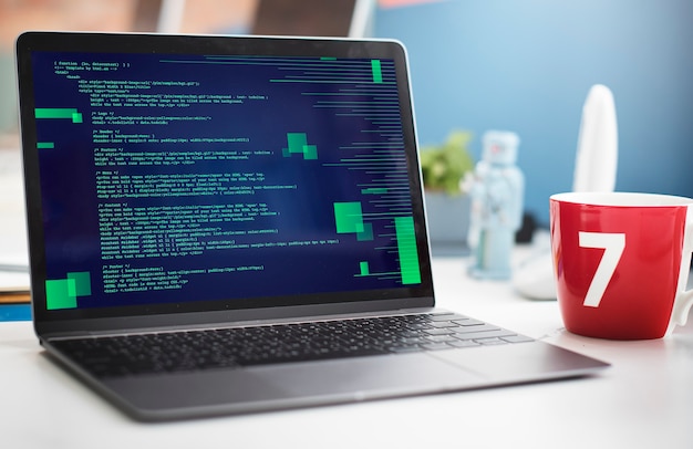 Photo Gratis konsep ruang siber pemrograman php dengan kode html