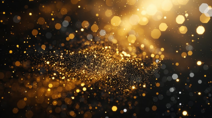 Foto gratuito luces doradas en fondo oscuro