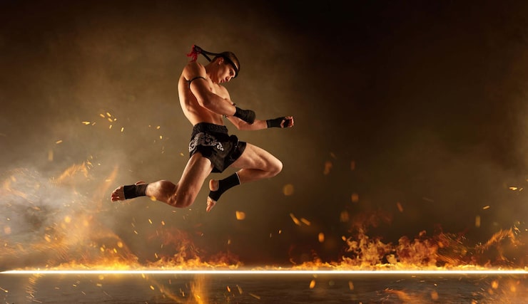 Foto gratuito los luchadores de boxeo muay thai