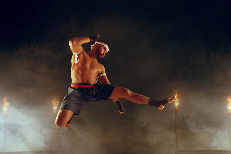 Foto gratuito los luchadores de boxeo muay thai