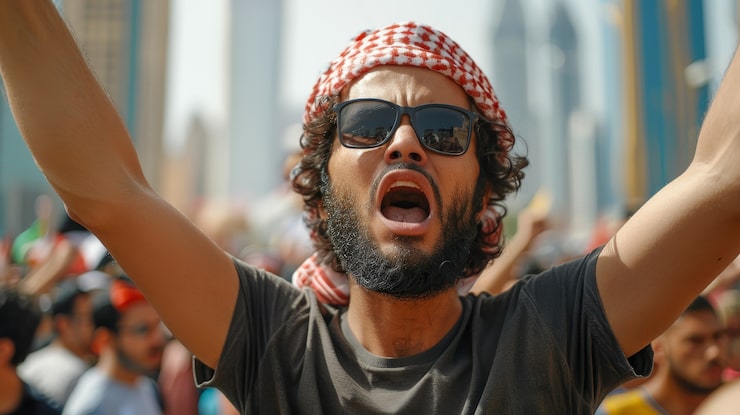 Photo Gratis orang arab berdemonstrasi bersama