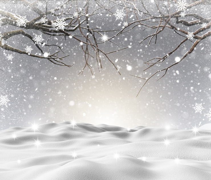 Foto gratuito paisaje nevado en 3d con árboles de invierno.