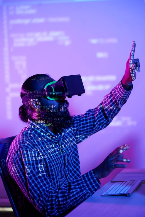 Photo Gratis pemrograman virtual dengan kacamata vr