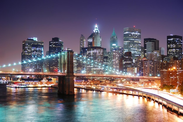 Foto gratuito puente de brooklyn y manhattan de nueva york