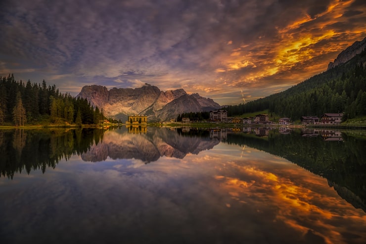 La puesta de sol de Misurina