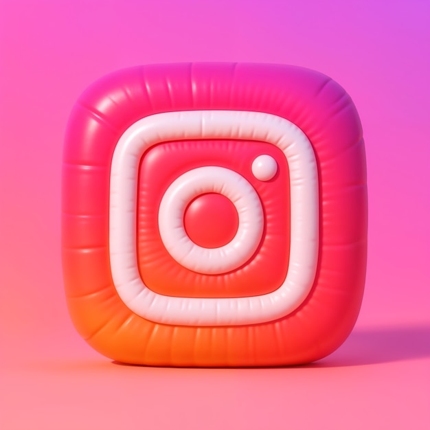 Photo Gratis render 3d logo instagram