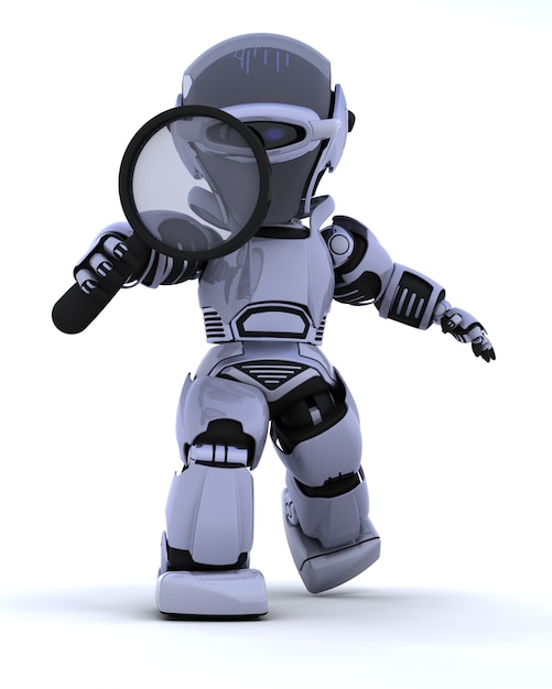 Photo Gratis render 3d robot mencari
