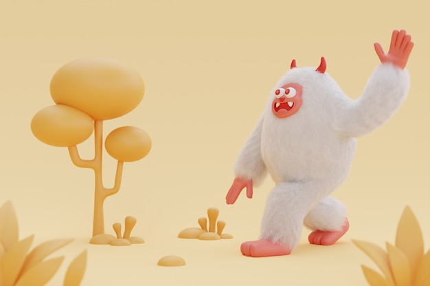 Photo Gratis render 3d yeti