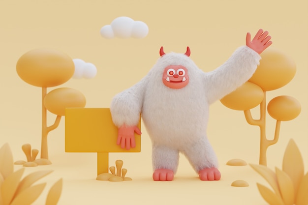 Photo Gratis render 3d yeti