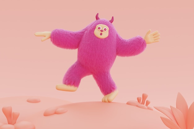 Photo Gratis render 3d yeti